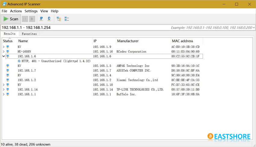 IP scan result example 2