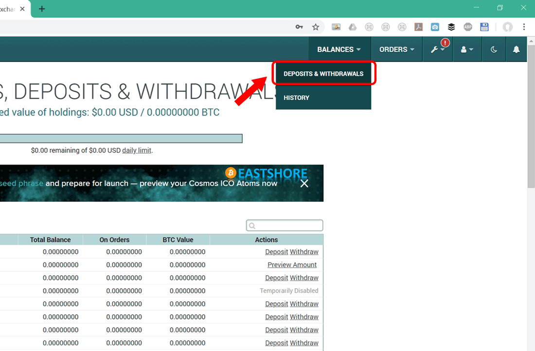 Obtain Wallet Address for Altcoin on Cryptocurrency Exchange IMG 12